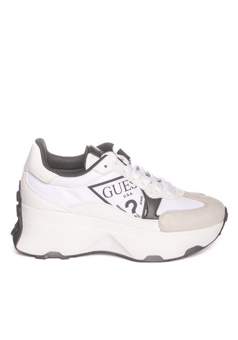 sneaker runner calebb bianco/nero GUESS | FLPCB4 FAB12CALEBB4-WHI/BLACK